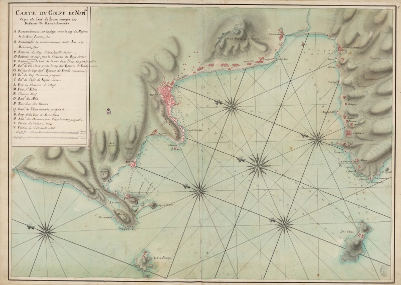 1 Carta del Golfo di Napoli del 1707 da Royome de Naples da BNE - vesuvioweb 2014