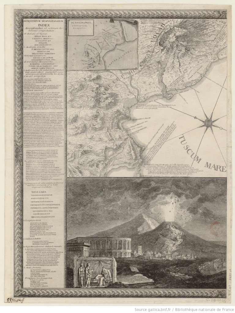 Cartografia del Vesuvio - Crateris Neapolitani incisa da Anton Cardon 1750 circa - Da Gallica Biblioteca Nazionale di Francia