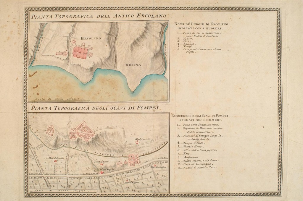 Pianta Topografica dell'Antico Ercolano - Pianta Topografica degli Scavi di Pompei