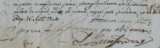 La firma di Luca Giordano