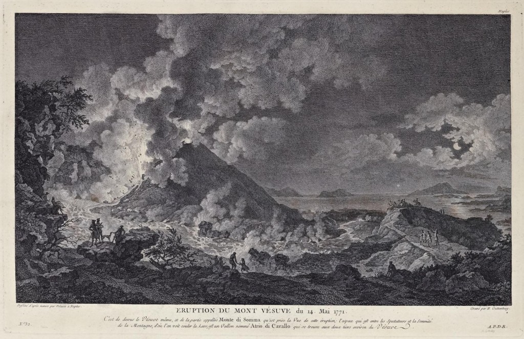 L'eruzione del Vesuvio del 1771 Voyage pittoresque ou Description des royaumes de Naples et de Sicile. L'Abbé de Saint-Non. Parigi 1781-178. Vol. 1 , pagina 121 vesuvio 1771 dal voyage pittoresque