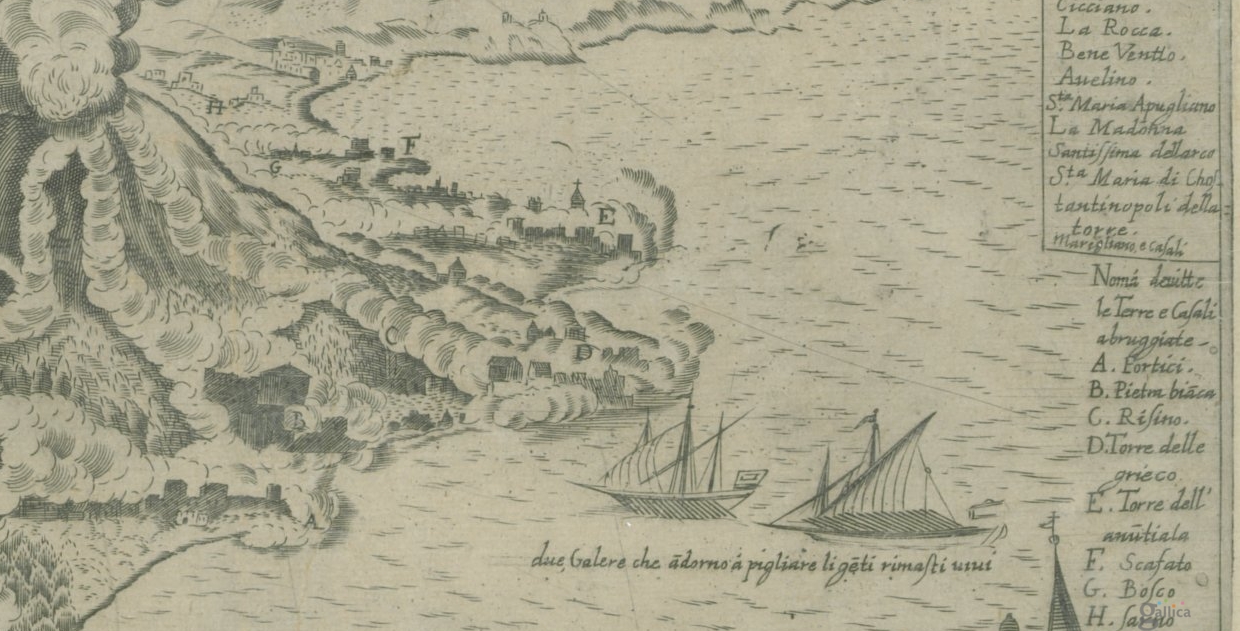 Vesuvio e eruzione del 1631 di Giovanni Orlandi – Da biblioteca Nazionale di Francia – galleria 2